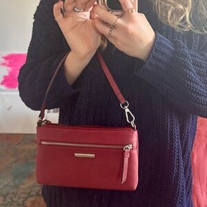 Dana Buchman Maroon Red Classic Clutch Wristet Purse